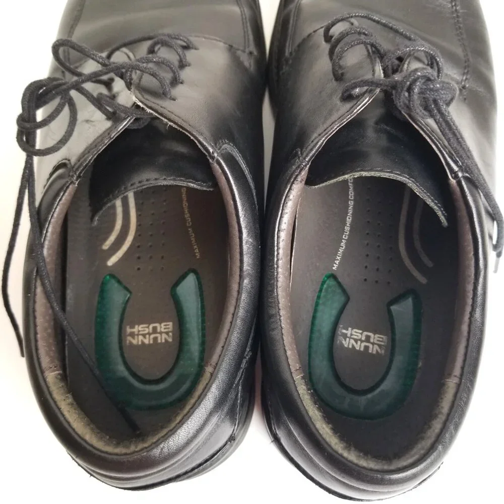 Nunn Bush Black Leather Derby 105 Medium ComfortGel Professional
